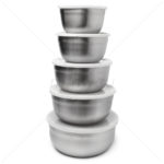 Stack of food metallic containers
